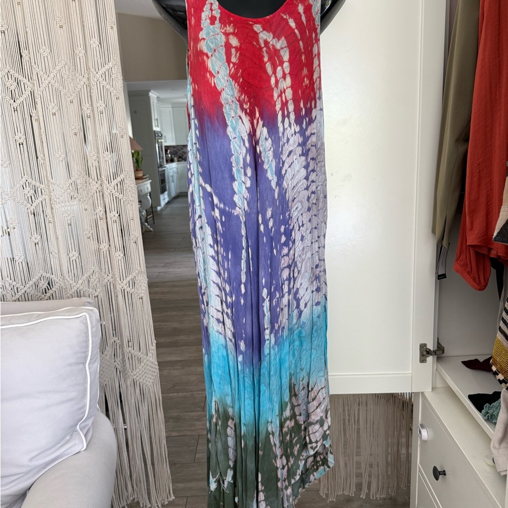 Boutique Asymmetrical Dress - Red, Blue, Green